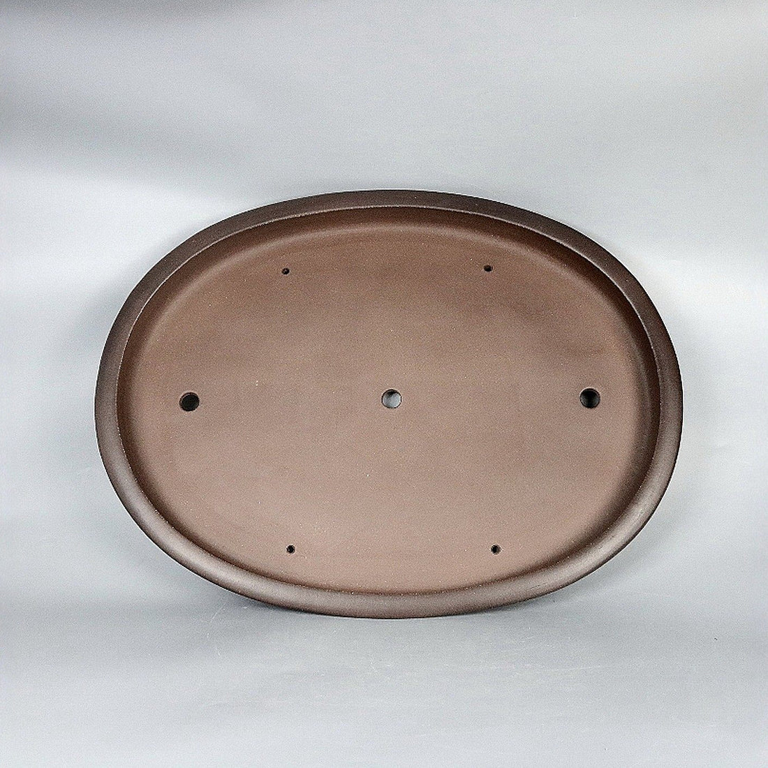 22 inch (56cm) Extra Large Shallow Oval Unglazed Forest Bonsai Pot w Subtle Gradient Finish Inner View