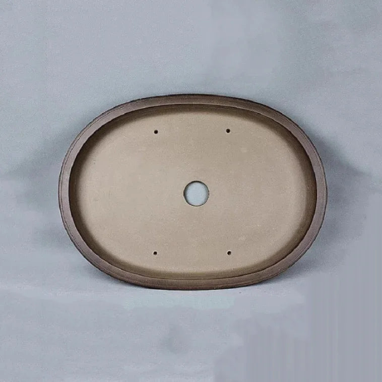 22 inch (56cm) Large Oval Handmade Premium Bonsai Forest Pot Unglazed Inner View