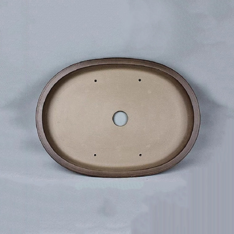 22 inch (56cm) Large Oval Handmade Premium Bonsai Forest Pot Unglazed Inner View
