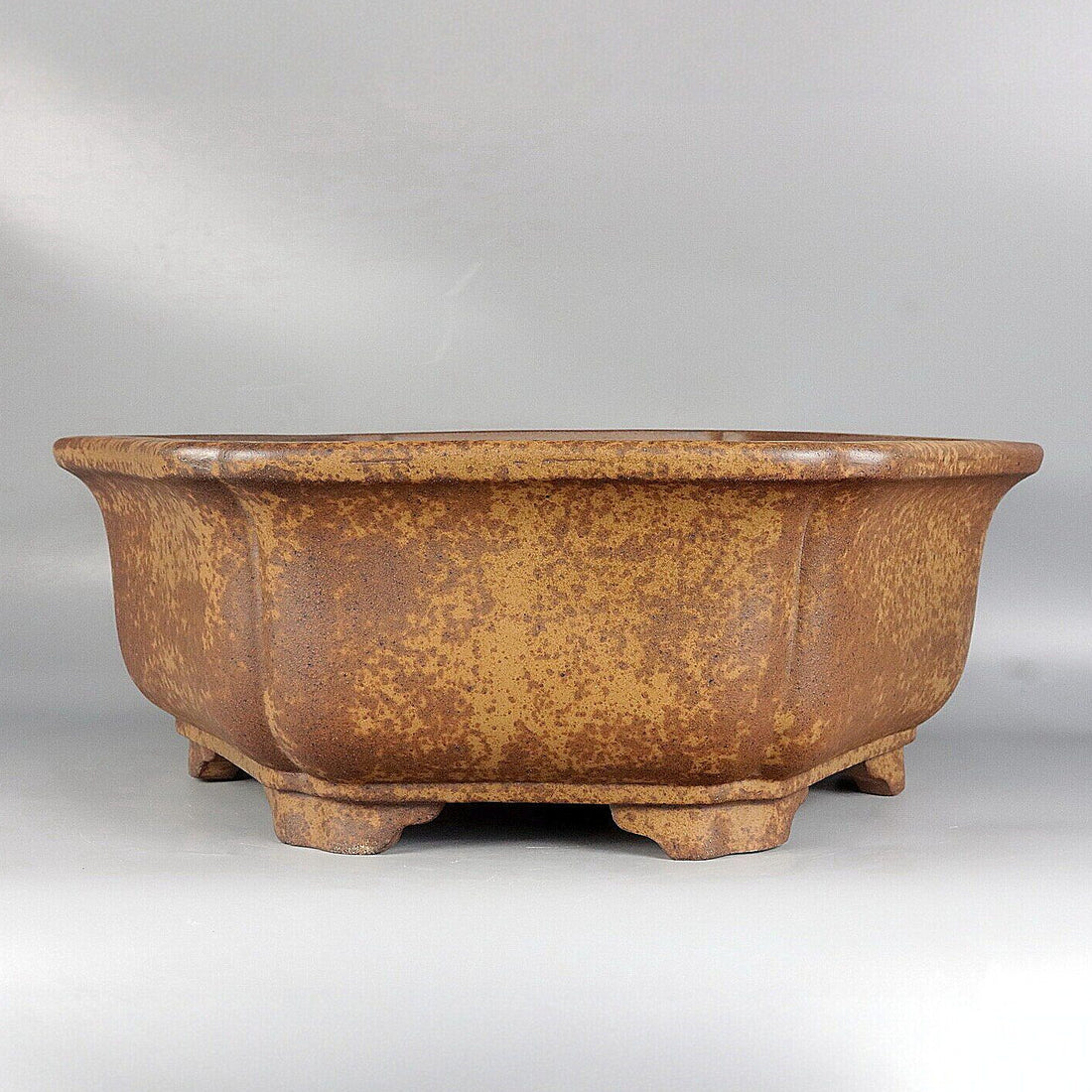 22 inch (57cm) Extra Large Hexagonal Speckled Finish Unglazed Bonsai Pot