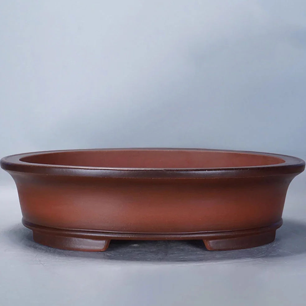 23.2 inch (59cm) Extra Large Traditional Oval Bonsai Pot w Subtle Dual-Tone Finish