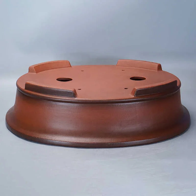 23.2 inch (59cm) Extra Large Traditional Oval Bonsai Pot w Subtle Dual-Tone Finish Bottom View