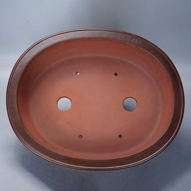 23.2 inch (59cm) Extra Large Traditional Oval Bonsai Pot w Subtle Dual-Tone Finish Inner View