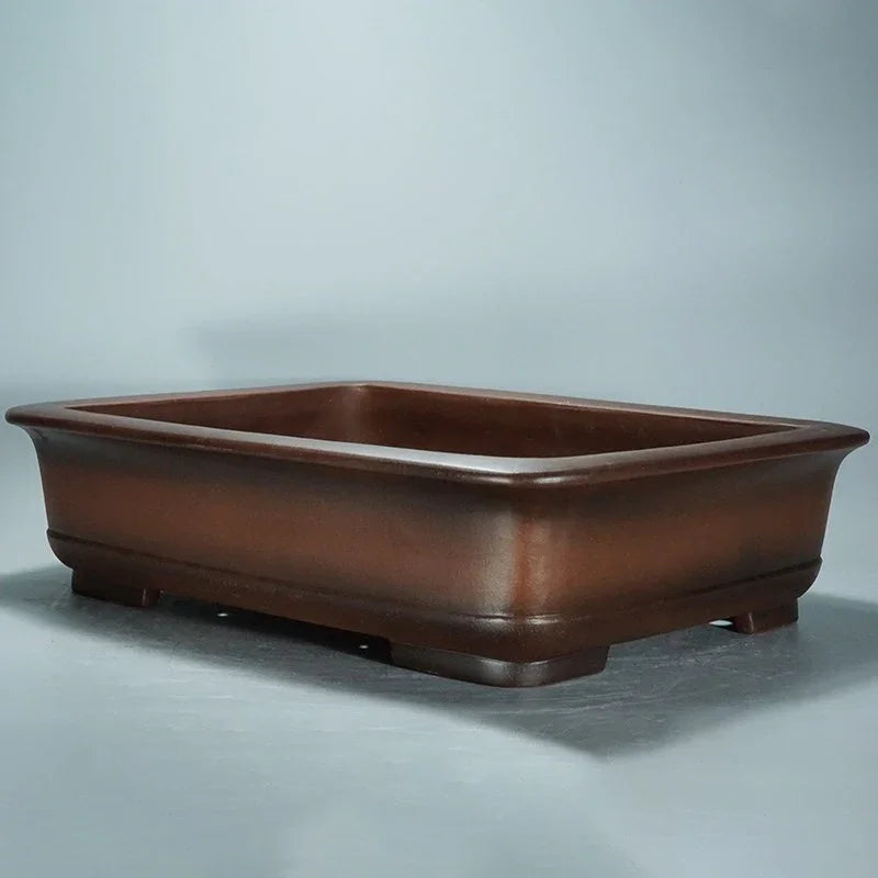 23.6 inch Extra Large Rectangular Traditional Yixing Clay Premium Bonsai Pot Corner View