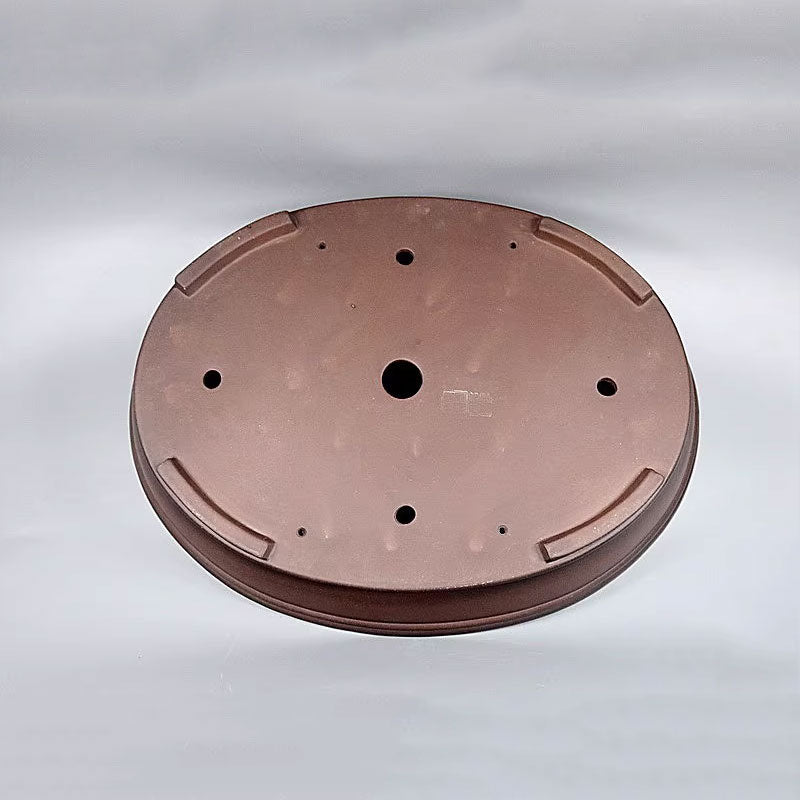 24.2 inch (61.5cm) Extra Large Oval Shallow Bonsai Pot w Double-Line Rim Bottom View