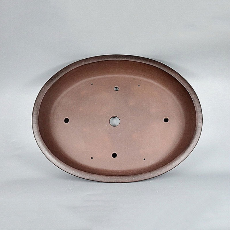 24.2 inch (61.5cm) Extra Large Oval Shallow Bonsai Pot w Double-Line Rim Inner View