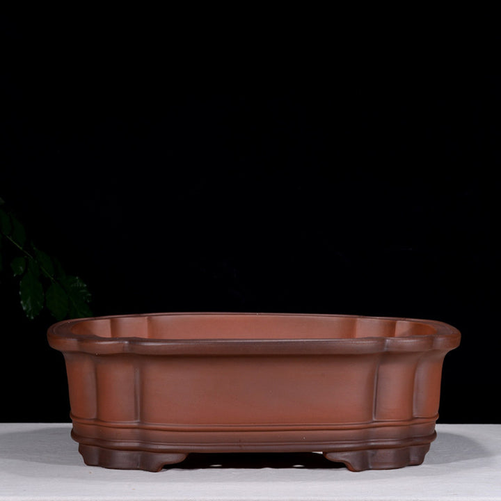 24.4 inch (62cm) Extra Large Rectangular Unglazed Bonsai Pot w Scalloped Corners 