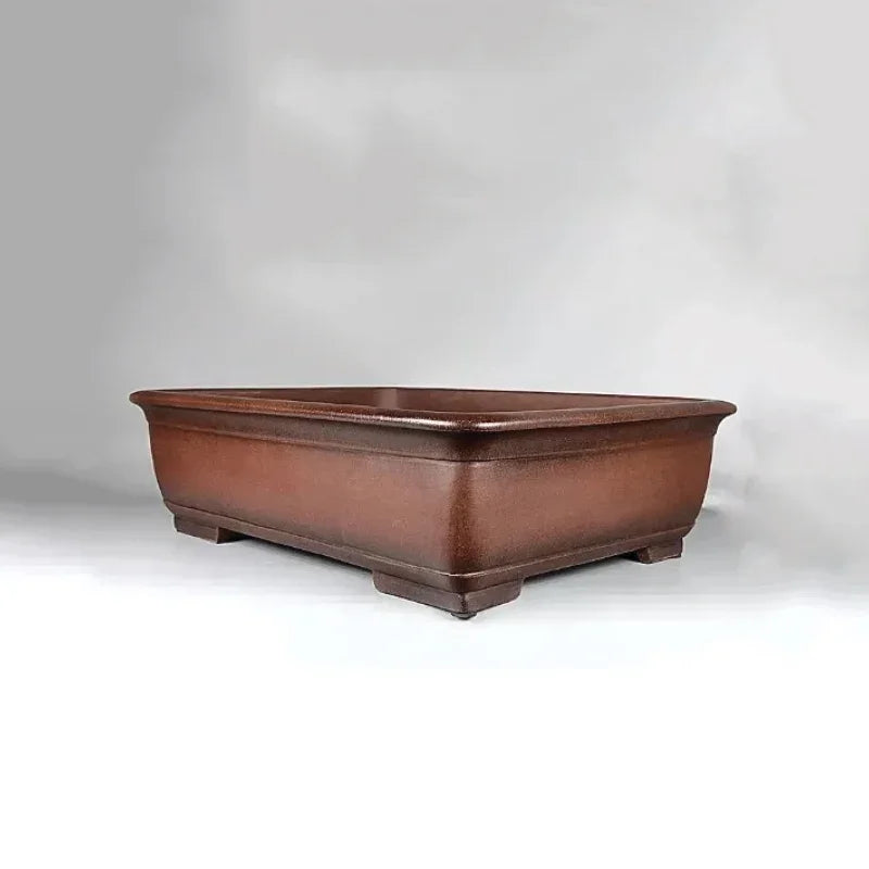 24.6" (62.5cm) Extra Large Premium Yixing Clay Rectangle Bonsai Pot Corner View