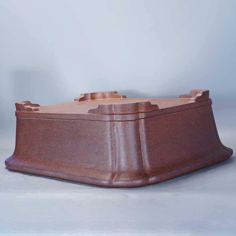 24.8 inch (63cm) Extra Large Premium Rectangular Bonsai Pot w Fluted Corners Bottom View