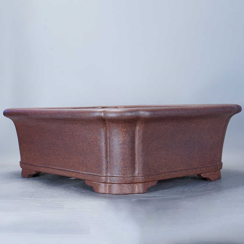 24.8 inch (63cm) Extra Large Premium Rectangular Bonsai Pot w Fluted Corners Corner View