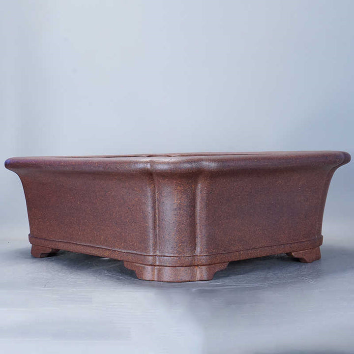 24.8 inch (63cm) Extra Large Premium Rectangular Bonsai Pot w Fluted Corners Corner View