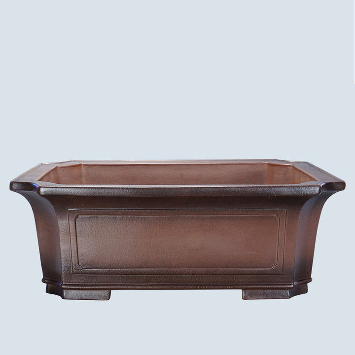 24 inch (61cm) Extra Large Corner-Cut Flared Rectangular Dual Tone Deep Bonsai Pot 
