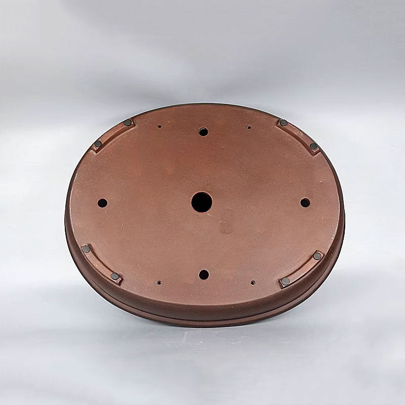 24 inch (61cm) Extra Large Oval Traditional Unglazed Forest Bonsai Pot Bottom View