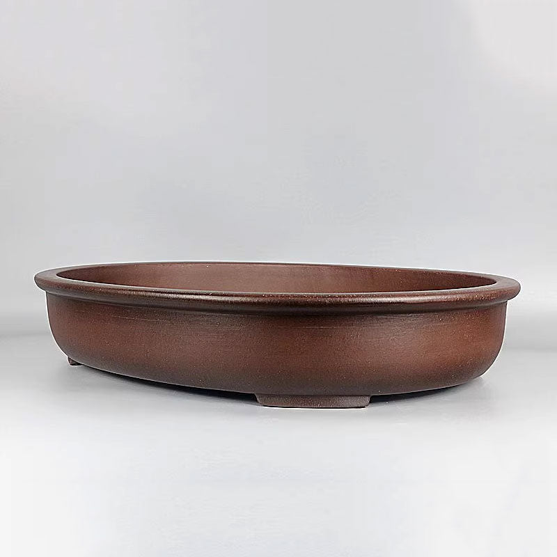 24 inch (61cm) Extra Large Oval Traditional Unglazed Forest Bonsai Pot Corner View
