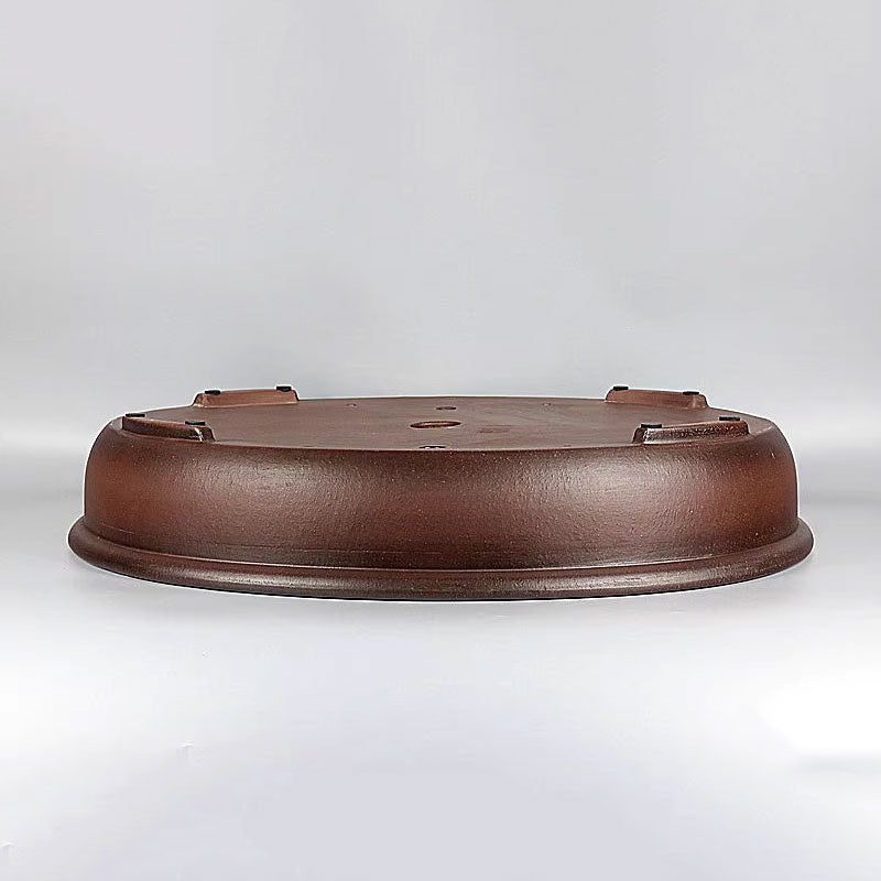 24 inch (61cm) Extra Large Oval Traditional Unglazed Forest Bonsai Pot Upside Down View