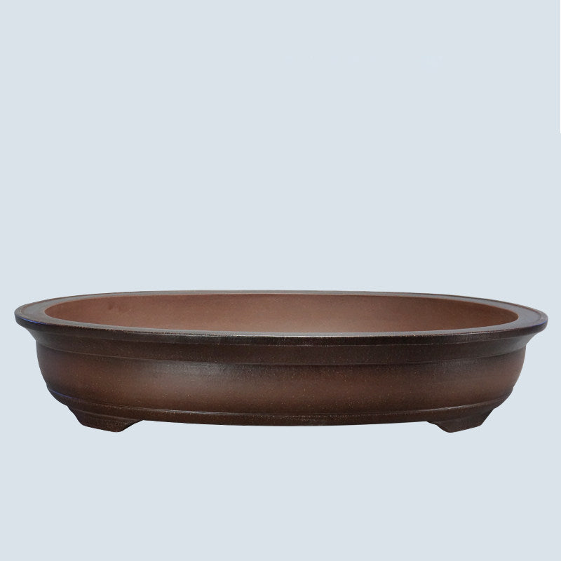 25.1 inch (64cm) Extra Large Dark Brown Unglazed Classic Shallow Forest Bonsai Pot