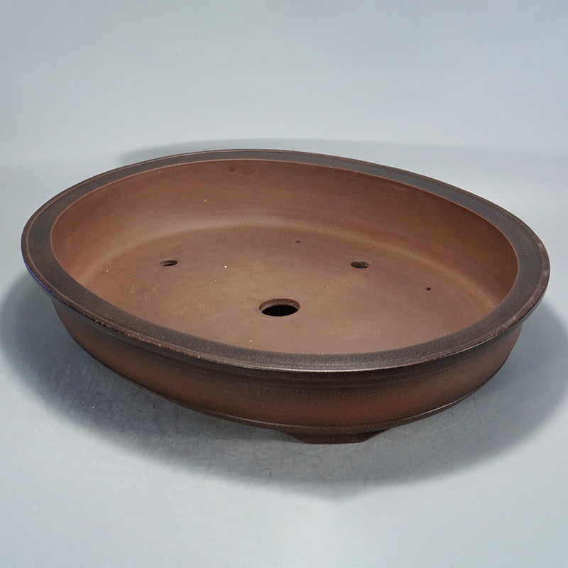 25.1 inch (64cm) Extra Large Dark Brown Unglazed Classic Shallow Forest Bonsai Pot Inner View