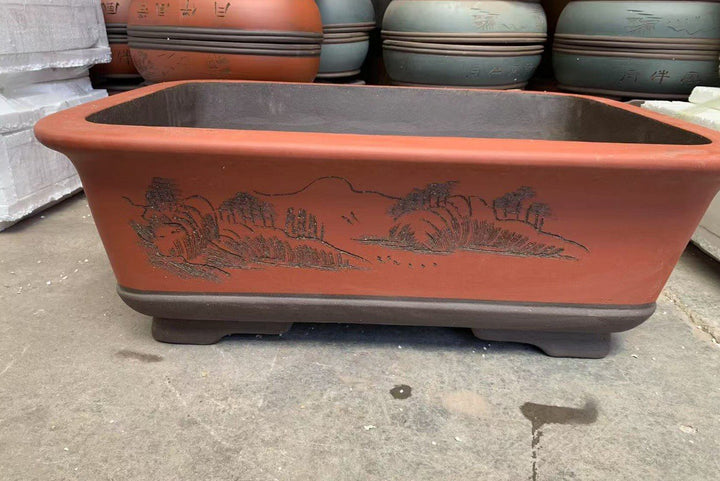 25.2" (64cm) Extra Large Rectangle Unglazed Deeper Bonsai Pot Handmade