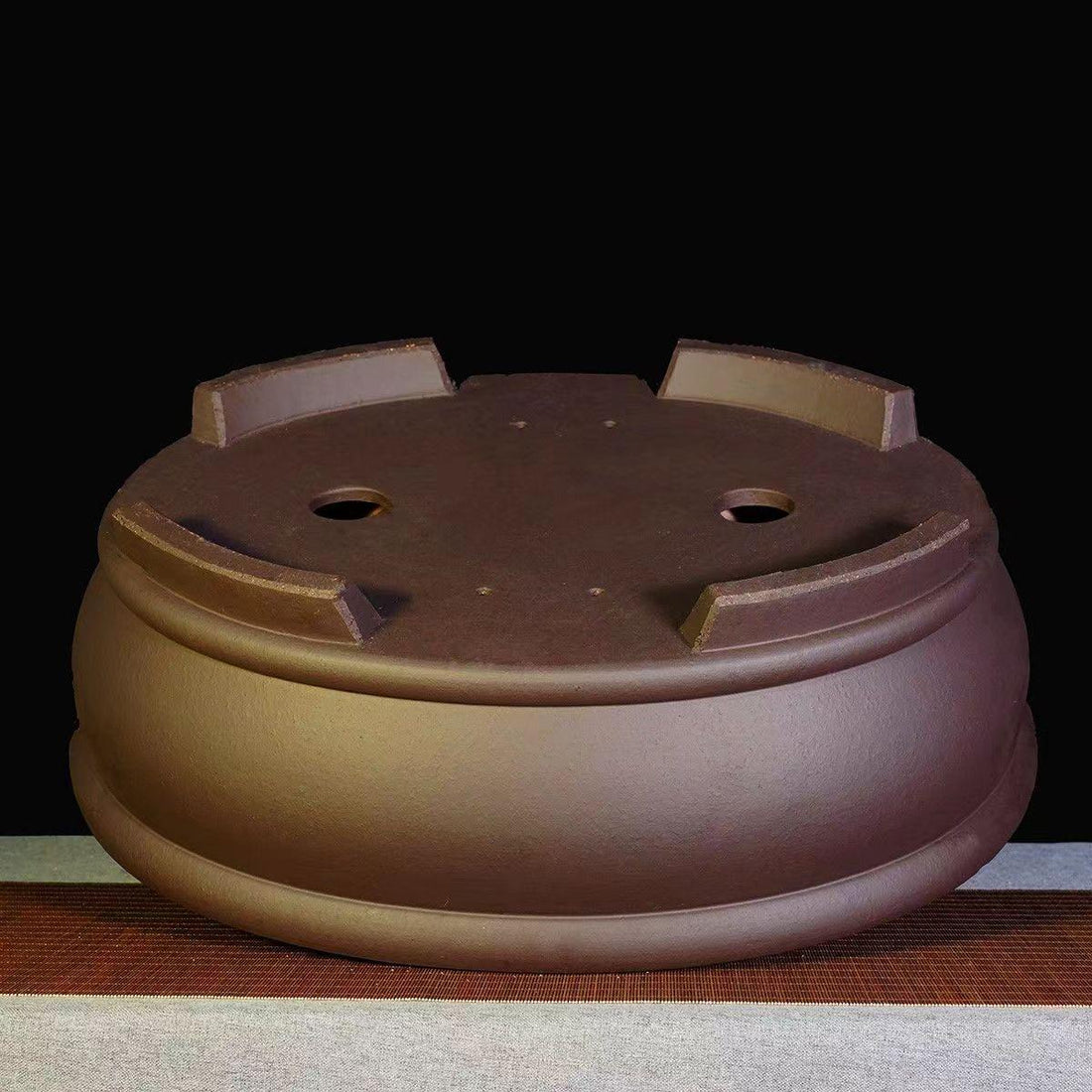 25.6 inch (65cm) Extra Large Classic Oval Unglazed Deep Bonsai Pots Bottom View