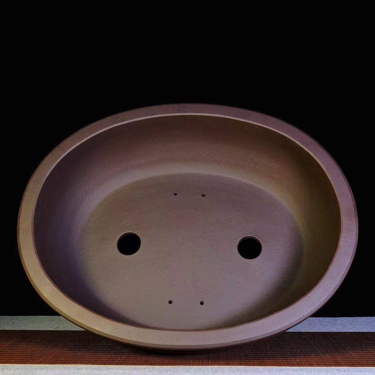 25.6 inch (65cm) Extra Large Classic Oval Unglazed Deep Bonsai Pots Inner View