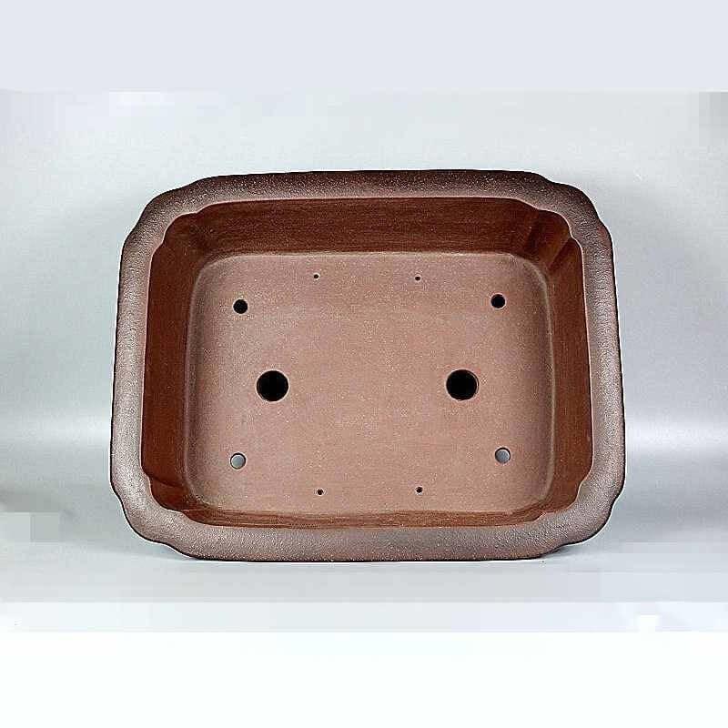25.6 inch (65cm) Extra Large Rectangle Dual Tone Bonsai Pot w Indented Corners Inner View