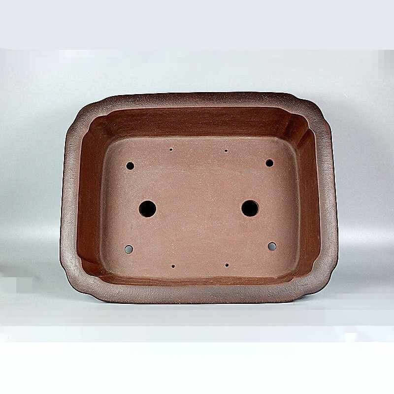25.6 inch (65cm) Extra Large Rectangle Dual Tone Bonsai Pot w Indented Corners Inner View