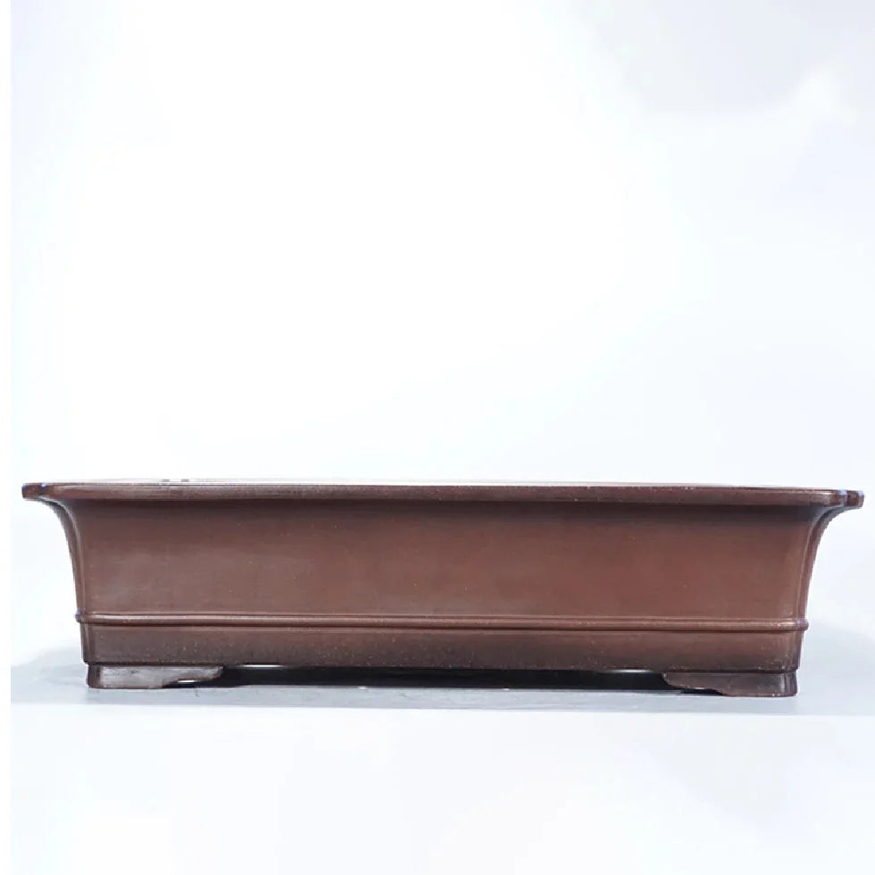 25.6 inch (65cm) Extra Large Rectangular Handmade Bonsai Pot w Subtle Raised Line