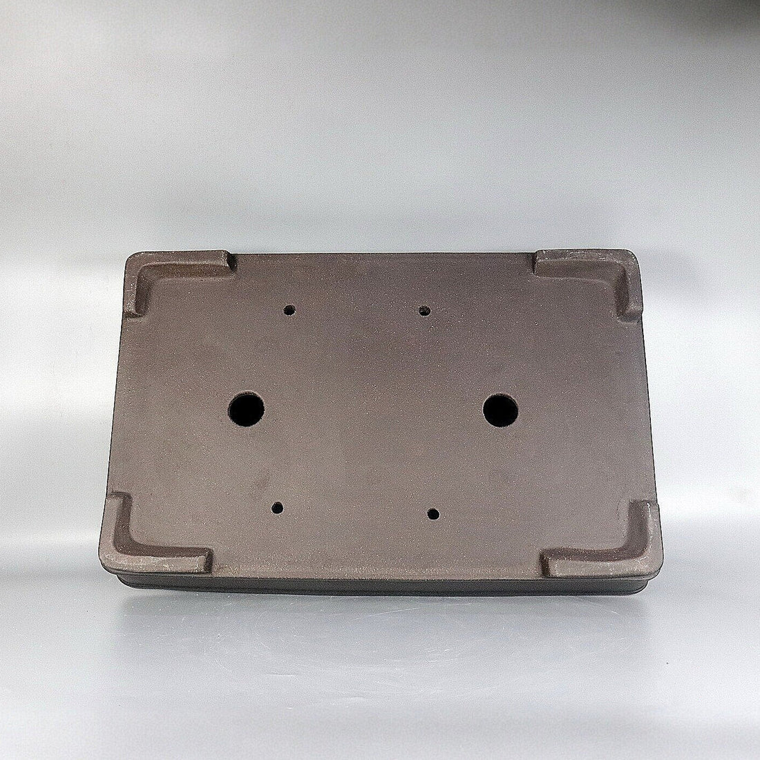 25.6 inch (65cm) Extra Large Rectangular Shallow Dark Unglazed Forest Bonsai Pot Bottom View