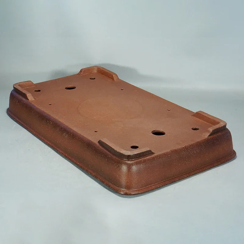 25.6 inch (65cm) Extra Large Shallow Rectangular Forest Bonsai Pot Bottom View