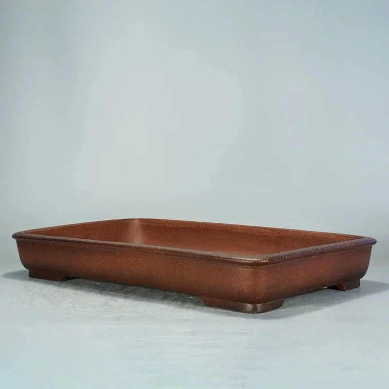 25.6 inch (65cm) Extra Large Shallow Rectangular Forest Bonsai Pot Corner View