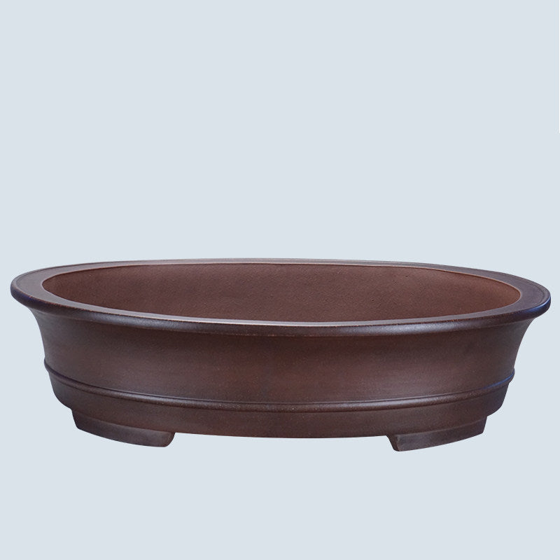 25.6 inch (65cm) Extra Large Traditional Oval Raised Feet Premium Unglazed Bonsai Pot