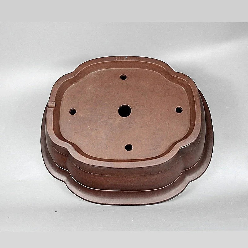25.6 inch Extra Large Lotus Shaped Premium Handmade Bonsai Pot Bottom View