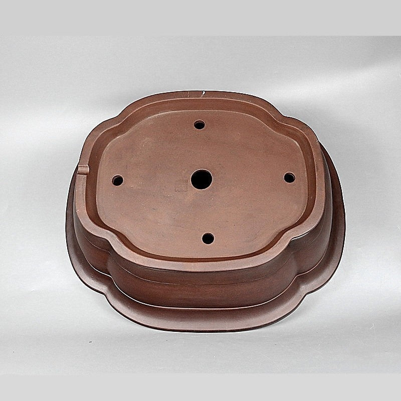 25.6 inch Extra Large Lotus Shaped Premium Handmade Bonsai Pot Bottom View
