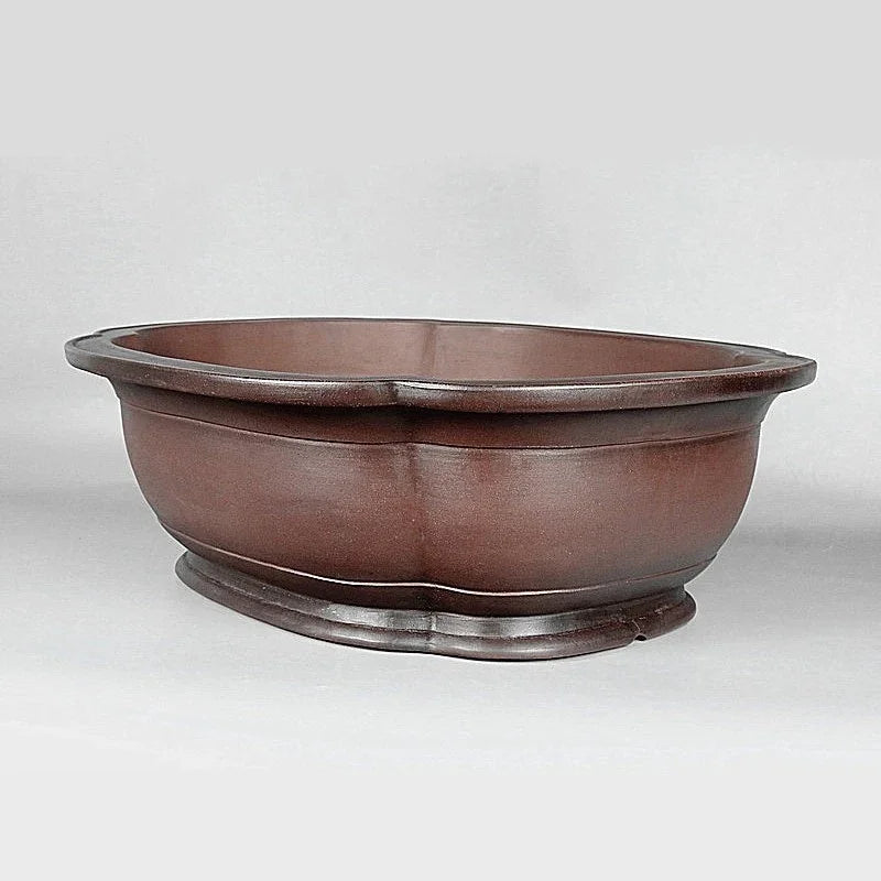 25.6 inch Extra Large Lotus Shaped Premium Handmade Bonsai Pot Corner View