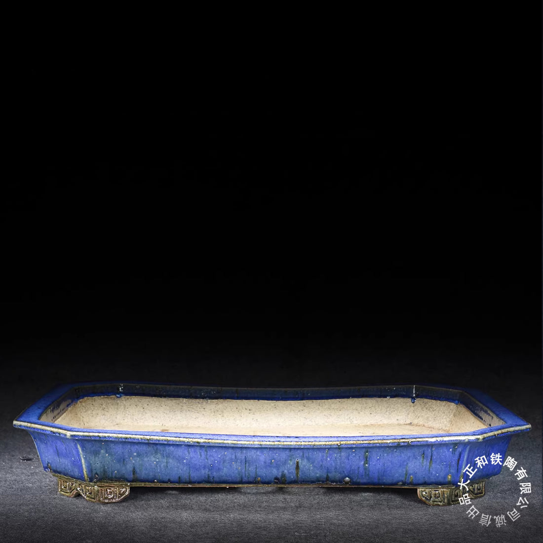 26.1 inch (66.5cm) Extra Large Shallow Rectangular Blue Multi Tone Glaze Forest Bonsai Pot