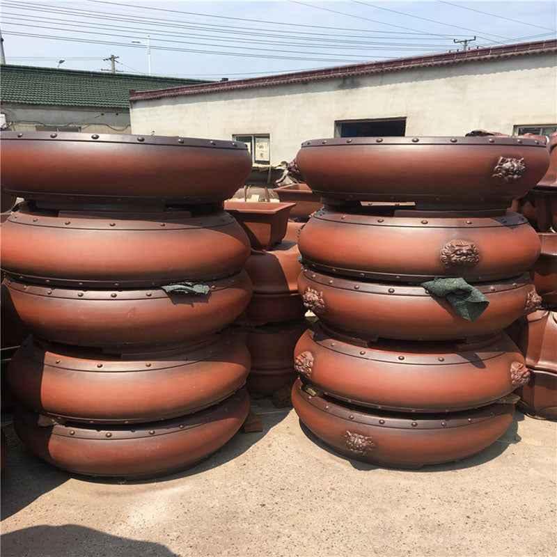 27.1" (69cm) Extra Large Round Deep Drum Bonsai Pot w Studded Rim (Copy)