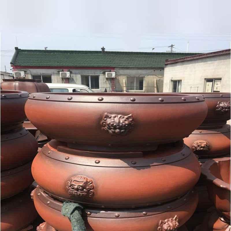 27.1" (69cm) Extra Large Round Deep Drum Bonsai Pot w Studded Rim (Copy)