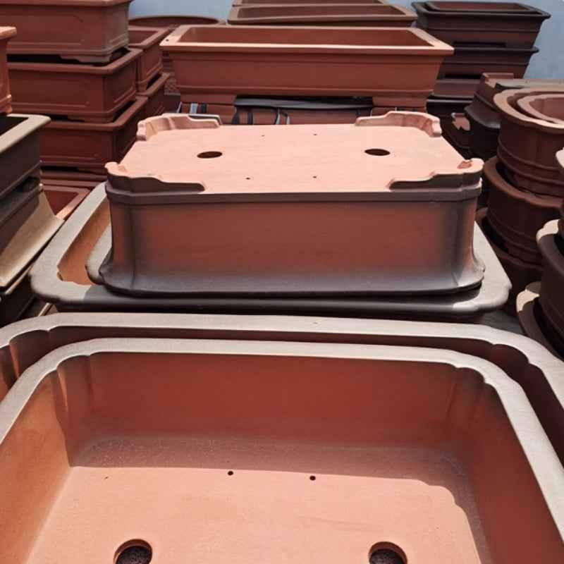 27.5" (70cm) Extra Large Rectangular Dual-Tone Bonsai Pot w Scalloped Corners (Copy)