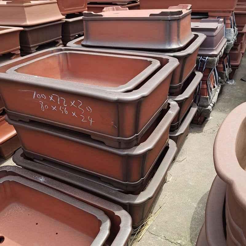 27.5" (70cm) Extra Large Rectangular Dual-Tone Bonsai Pot w Scalloped Corners (Copy)