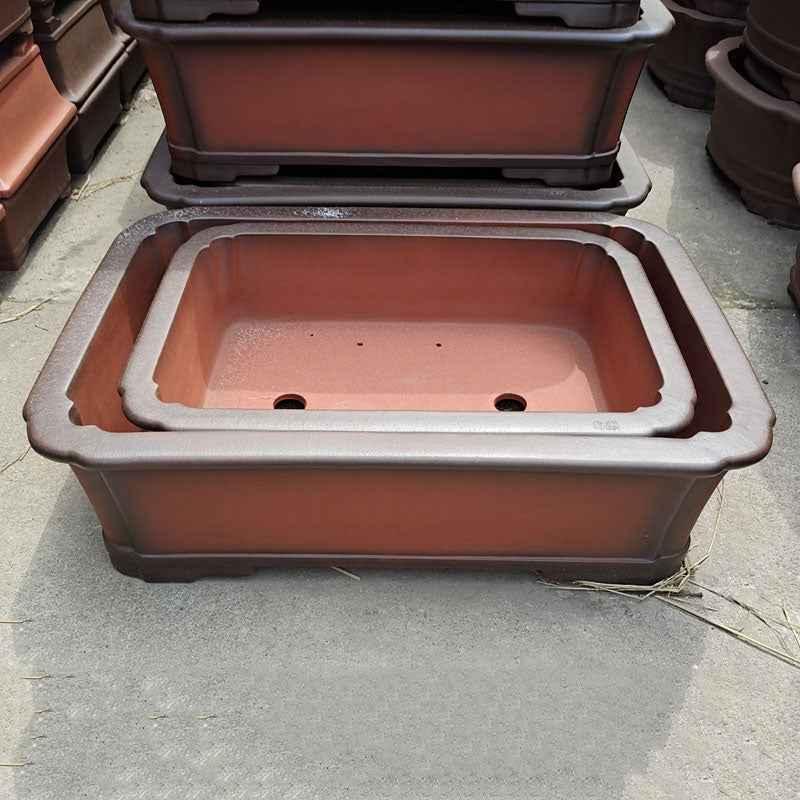 27.5" (70cm) Extra Large Rectangular Dual-Tone Bonsai Pot w Scalloped Corners (Copy)