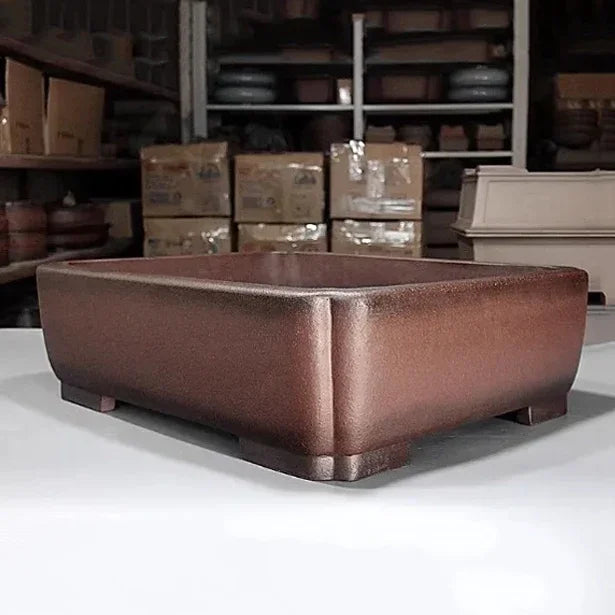27.7 inch Extra Large Rectangular Corner-Cut Premium Bonsai Pot Corner View