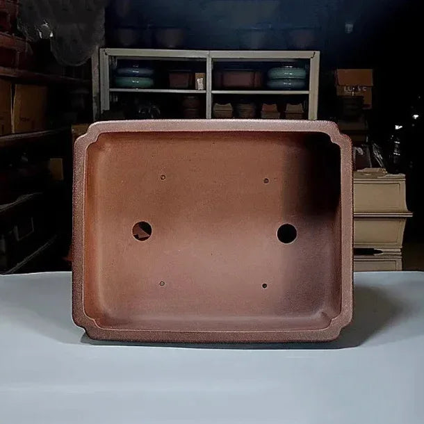 27.7 inch Extra Large Rectangular Corner-Cut Premium Bonsai Pot Inner View