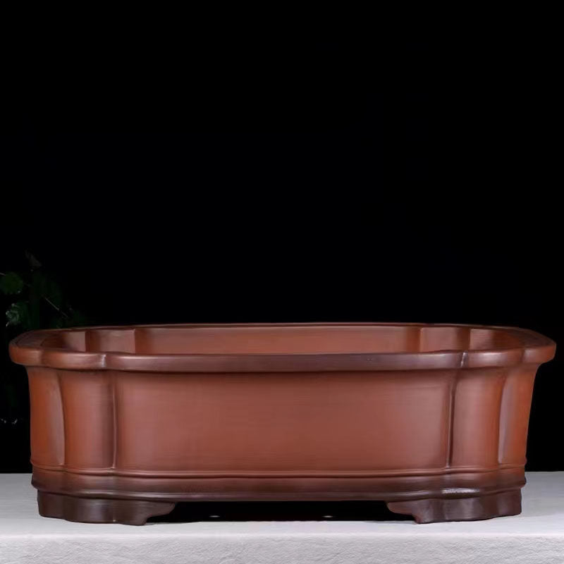 27.9 inch (71cm) Extra Large Rectangular Unglazed Bonsai Pot w Scalloped Corners