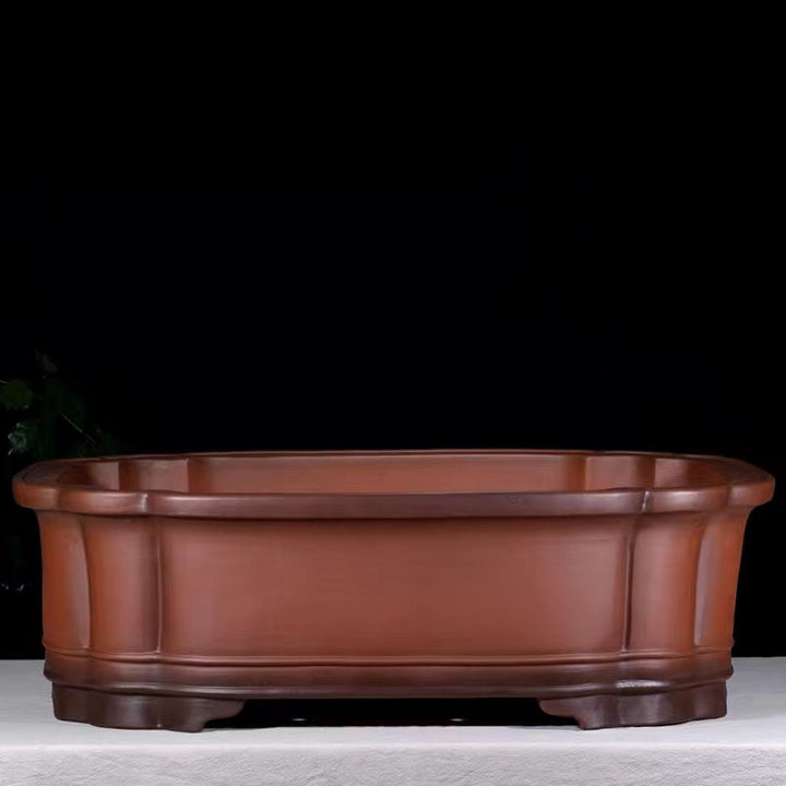 27.9 inch (71cm) Extra Large Rectangular Unglazed Bonsai Pot w Scalloped Corners