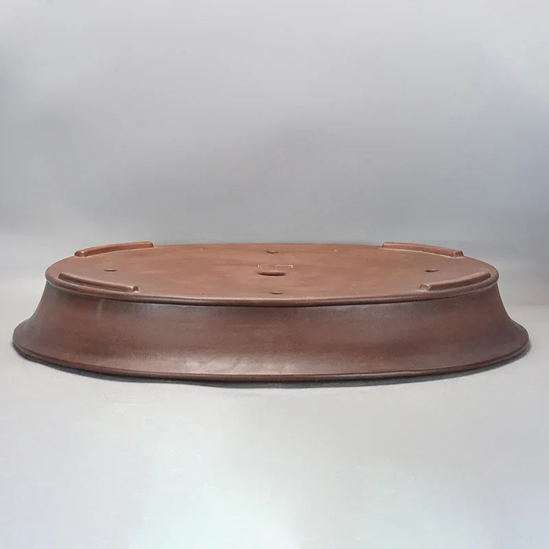 28.5 inch (72.5cm) Extra-Large Oval Handmade Premium Unglazed Bonsai Pot Bottom View