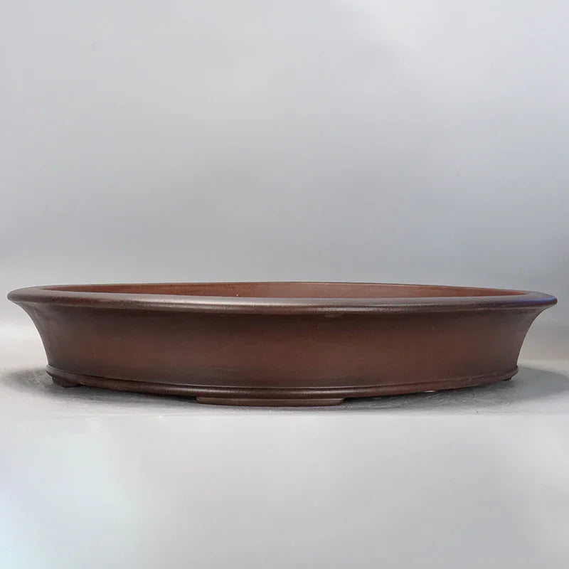 28.5 inch (72.5cm) Extra-Large Oval Handmade Premium Unglazed Bonsai Pot Corner View