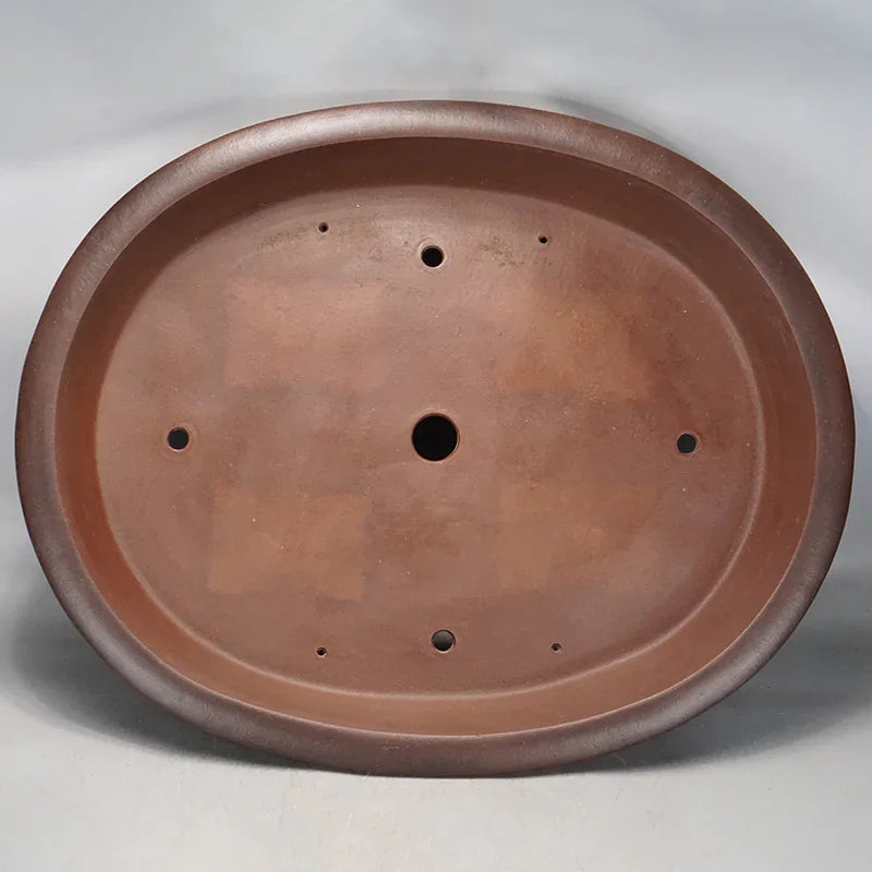 28.5 inch (72.5cm) Extra-Large Oval Handmade Premium Unglazed Bonsai Pot Inner View