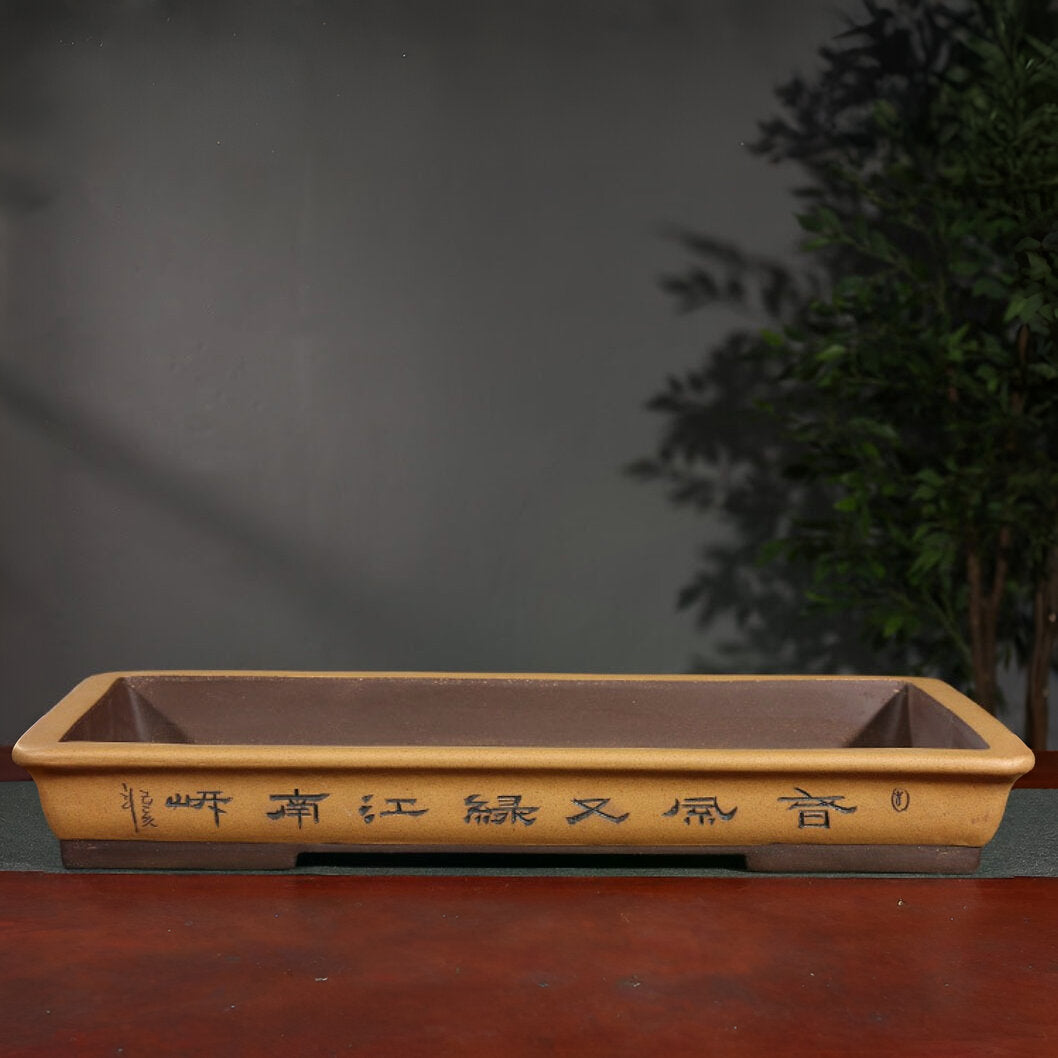 28.7" (73cm) Extra-Large Rectangular Shallow Bonsai Forest Pot Handmade