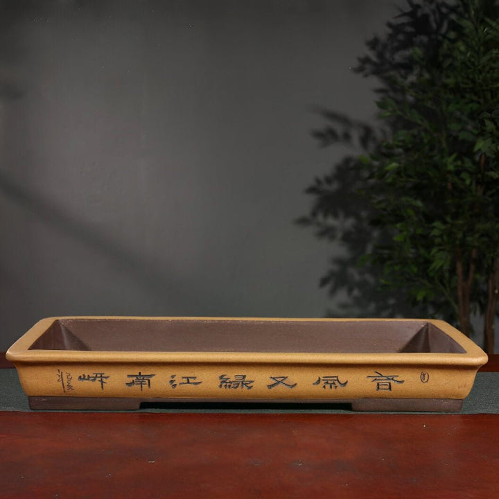 28.7" (73cm) Extra-Large Rectangular Shallow Bonsai Forest Pot Handmade