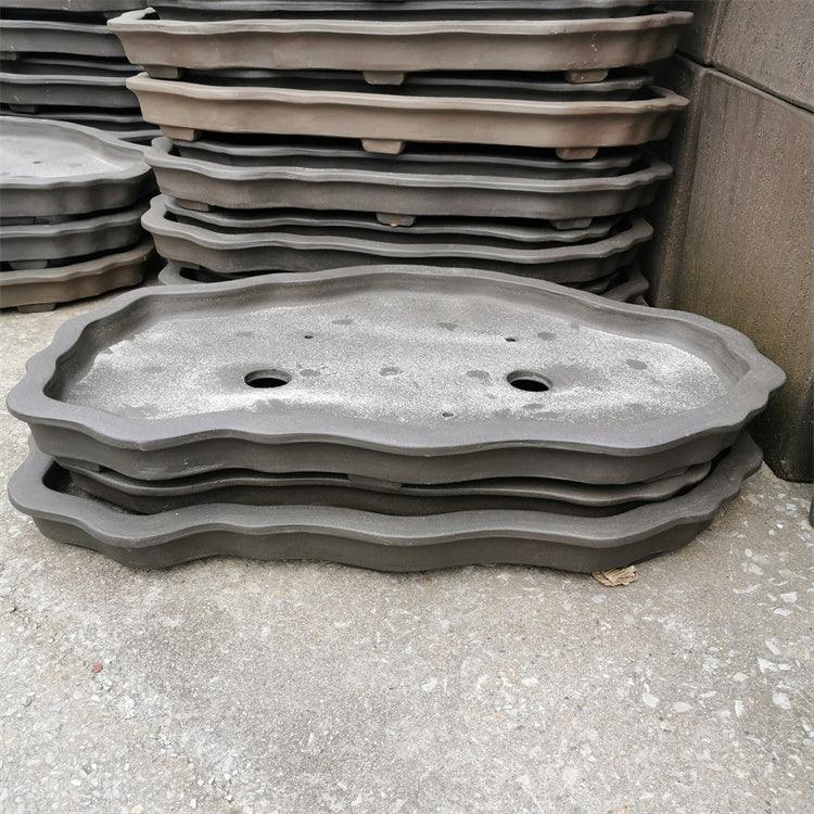 28.7 inch (73cm) Extra-Large Cloud-Shaped Handmade Forest Bonsai Slab Pot